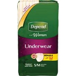 Depend  Super Absorbency Womens Underwear, Pull On Adult Diapers and Pull Ups Small/Medium - BG of 32 EA