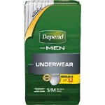 Depend  Super Plus Absorbency Men Underwear, Pull On Adult Diapers and Pull Ups Small/Medium - BG of 32 EA