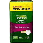 Depend  Super Plus Absorbency Women Underwear, Pull On Adult Diapers and Pull Ups Extra-Large - BG of 26 EA