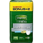 Depend  Super Plus Absorbency Men Underwear, Pull On Adult Diapers and Pull Ups Large/Extra-Large - BG of 28 EA