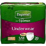 Depend  Extra Absorbency Women Underwear, Pull On Adult Diapers and Pull Ups Small/Medium, 28