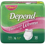 Depend  Extra Absorbency Women Underwear, Pull On Adult Diapers and Pull Ups Large, 38
