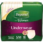 Depend  Super Plus Absorbency Womens Underwear, Pull On Adult Diapers and Pull Ups Small/Medium, 28