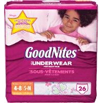 Goodnites Youth Pants for Girls Small/Medium, Mega Pack - PK of 26 EA