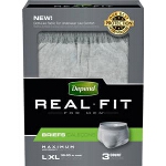 Depend Real Fit Briefs for Men, Large/X-Large fits Waist 38-50