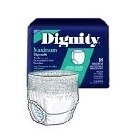 Dignity Maximum Disposable Protective Underwear, Pull Up Adult Diapers with Leg Cuff 48
