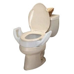 Mabis DMI Healthcare Elongated Toilet Seat Riser with Arms, Weight Capacity: 300 lb, Weight: Less Than 4 lb, Arm Height: 7-1/4