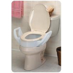 Mabis DMI Healthcare Standard Toilet Seat Riser with Arms, Weight Capacity: 300 lbs, Seat 3-1/2