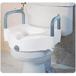 Medline Industries Elevated Toilet Seat with Handles 250 lb, Polypropylene Resin - 1 EA