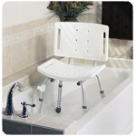 Medline Industries Easy Care Shower Chair with Backrest 250 lb, White, Knock Down, Retail, Unassembled, Retail - 1 EA