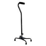 Medline Industries Guardian  Aluminum Small Base Quad Cane, Black, 29