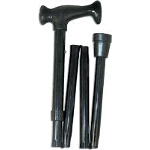 Mabis DMI Healthcare Adjustable Folding Cane with Ergonomic Handle Black, 33