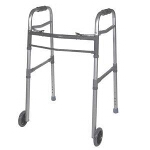 Deluxe Adult Folding Walker, Two Button with 5