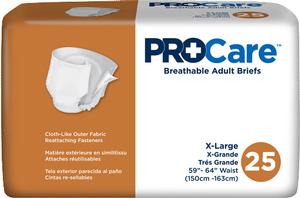 Procare Briefs Fitted Adult Diapers 59 - 64 X-Large - Qty: BG of