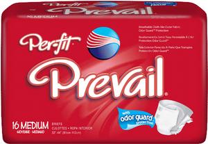 Prevail Per-Fit Adult Briefs, Diapers Medium White 32 - 44 - Qty: PK of  16 EA