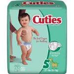 Prevail  Cuties Baby Diapers for Kids Size 5, 27 lb - Qty: BG of 27 EA