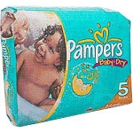 Pampers Baby-Dry Diapers Size 3, 16 to 28lb, Disposable, Latex-free - Qty: PK of 28 EA