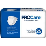 Procare Briefs Fitted Adult Diapers, Fits 45
