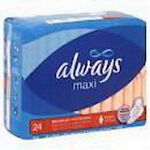 Always Maxi-Pads Maximum Protection with Wing, Sterile, Latex-free - Qty: CA of 144 EA