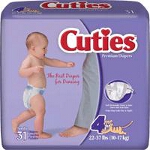 Prevail  Cuties Baby Diapers for Kids Size 4, 22 to 37 lb - Qty: BG of 31 EA