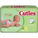 Prevail  Cuties Baby Diapers for Kids Size 2, 12 to 18 lb - Qty: BG of 42 EA