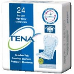 TENA  Dry Comfort Light Absorbency Day Pads for Adult Incontinence, White, Latex-free - Qty: PK of 24 EA