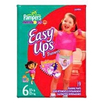 Pampers Easy-Up Trainers Girls Pull-Up Diapers Size 5, 30 to 40lb, Disposable, Latex-free - Qty: BG of 23 EA