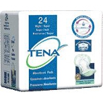 TENA  Super Night Pad, Green, Latex-free - Qty: PK of 24 EA