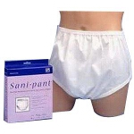 Sani-Pant Washable Moisture Proof Pull-on Cover Ups Large, White, Unisex, 38